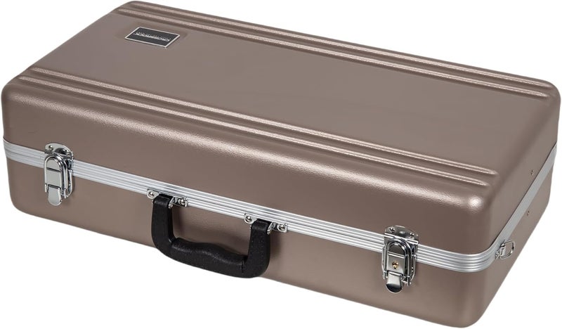 Crossrock ABS Trumpet Case for Bb Horn | Champagne Finish, Burgundy Velvet Interior, Security Lock, Metal Feet & Detachable Strap - Image 5